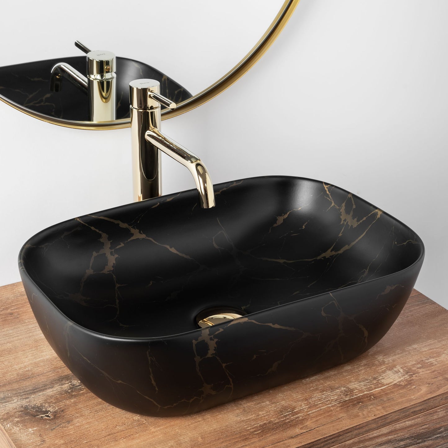 PASTATOMAS PRAUSTUVAS „REA BELINDA BLACK MARBLE MAT" JUODA