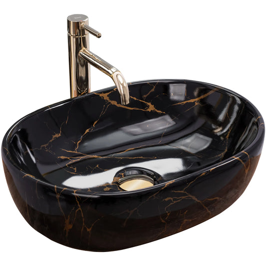 PASTATOMAS PRAUSTUVAS „REA AMELIA BLACK MARBLE SHINY" JUODA