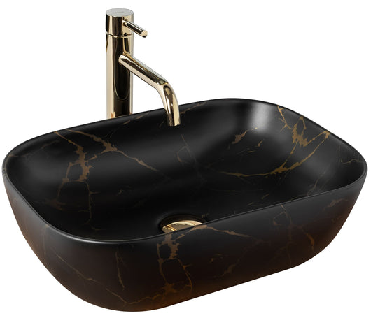 PASTATOMAS PRAUSTUVAS „REA BELINDA BLACK MARBLE MAT" JUODA