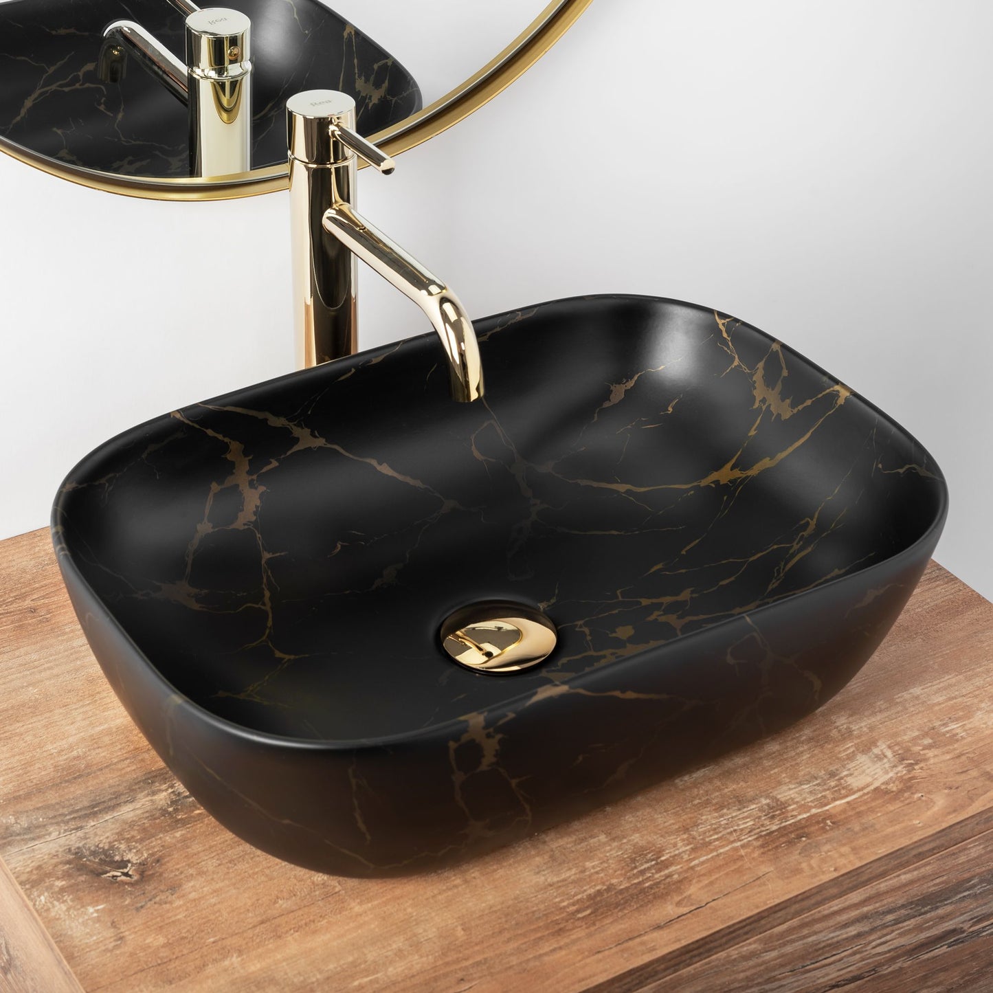 PASTATOMAS PRAUSTUVAS „REA BELINDA BLACK MARBLE MAT" JUODA